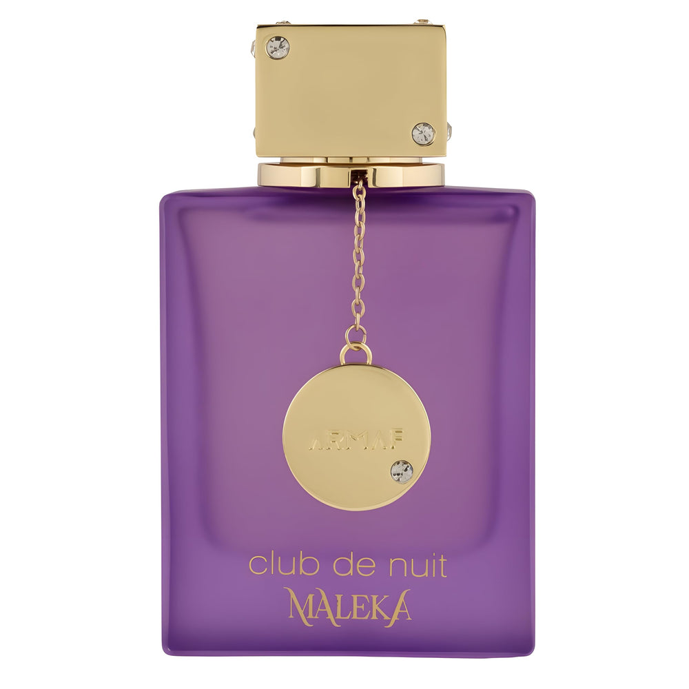 Armaf Club De Nuit Maleka bottle closeup shows floral-fruity finesse for daily wear.