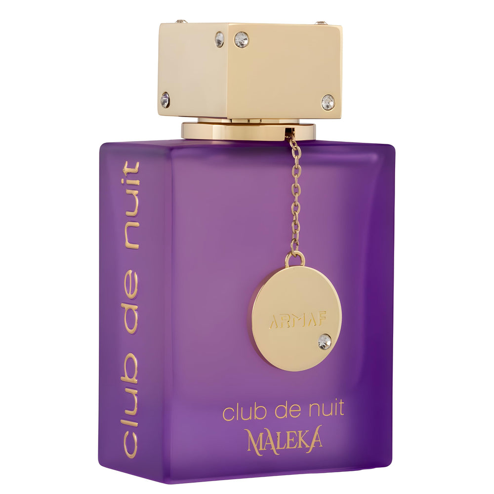 Armaf Club De Nuit Maleka spray application near pulse points for lasting scent aura.