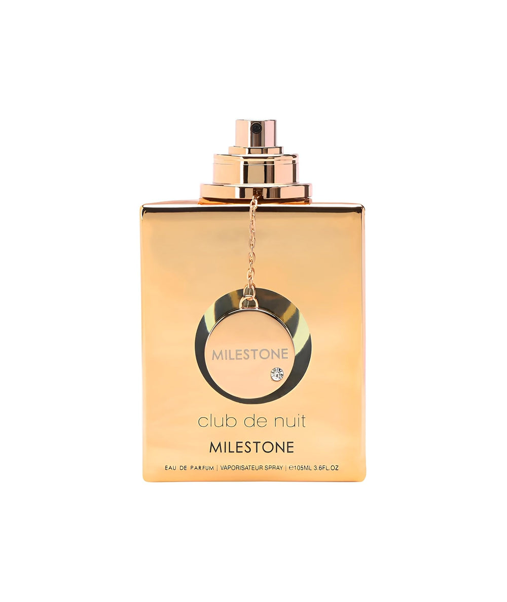 Armaf Club De Nuit Milestone wood-notes image hints warm, woody aroma and longevity possibilities.
