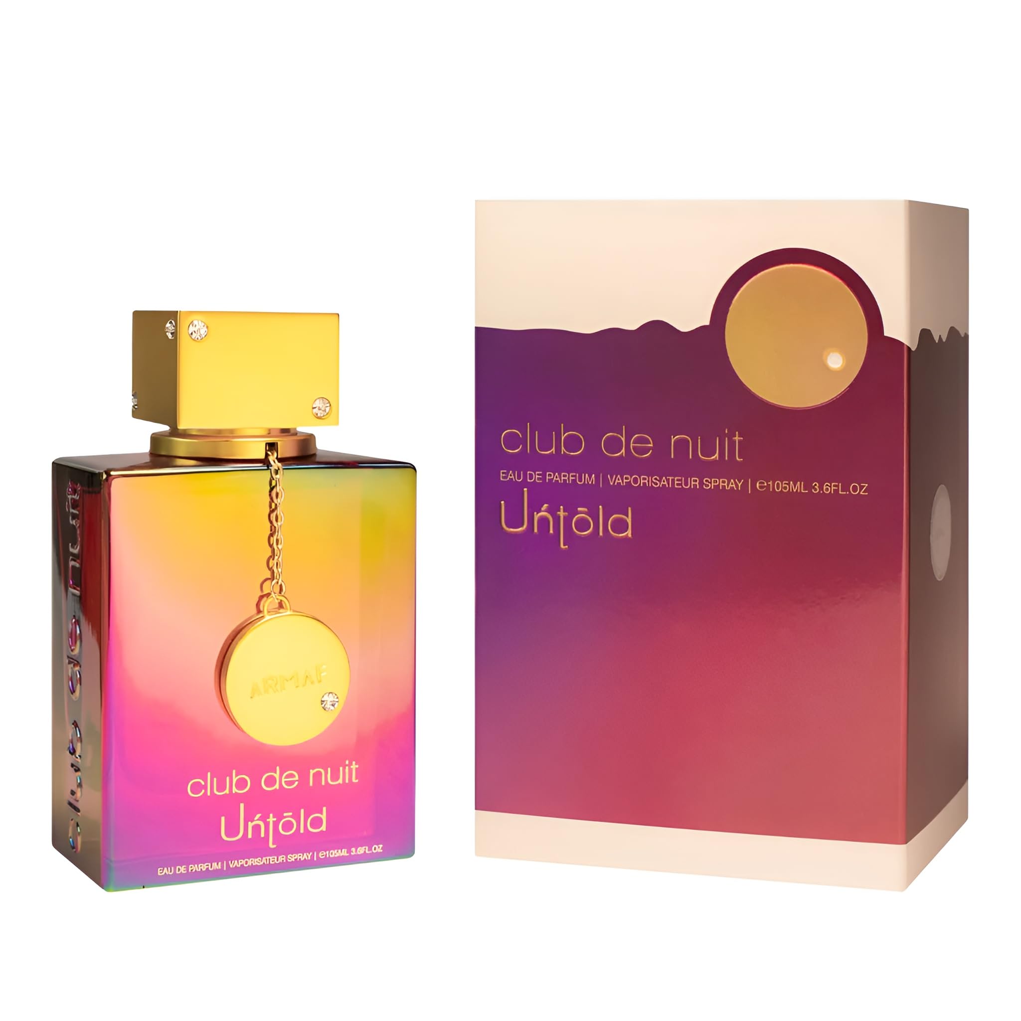 Armaf Club de Nuit Untold bottle closeup highlighting saffron and jasmine notes for allure