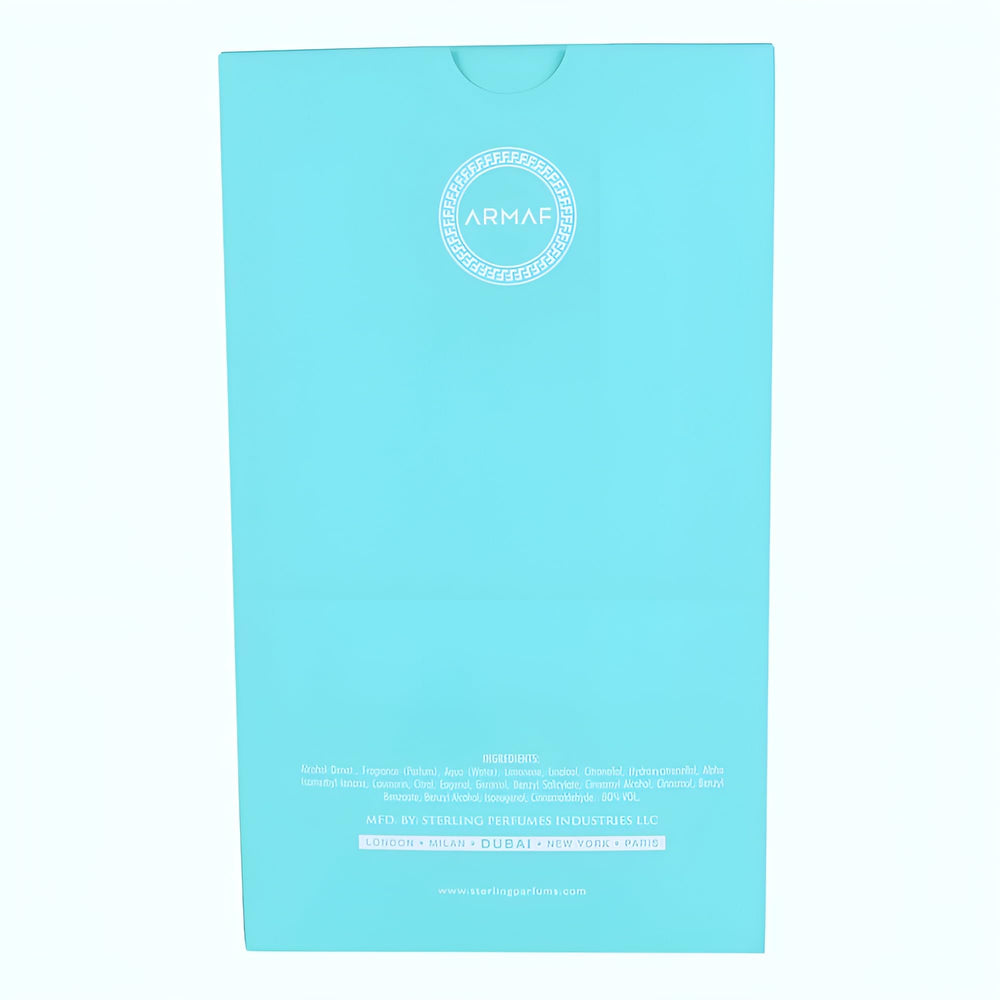Armaf Delights Island Bliss packaging box signals luxury fragrance