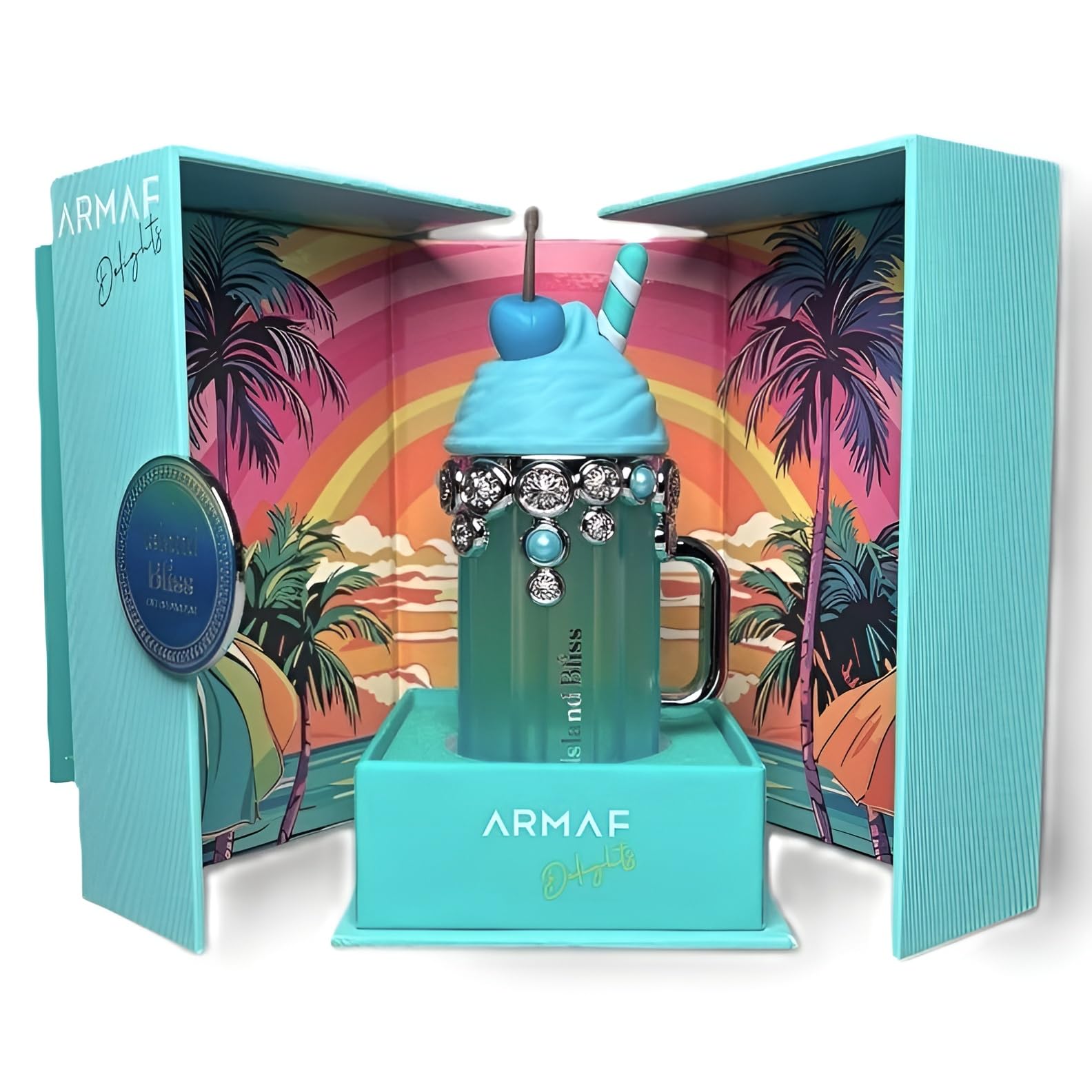 Armaf Delights Island Bliss spray in hand for casual wear