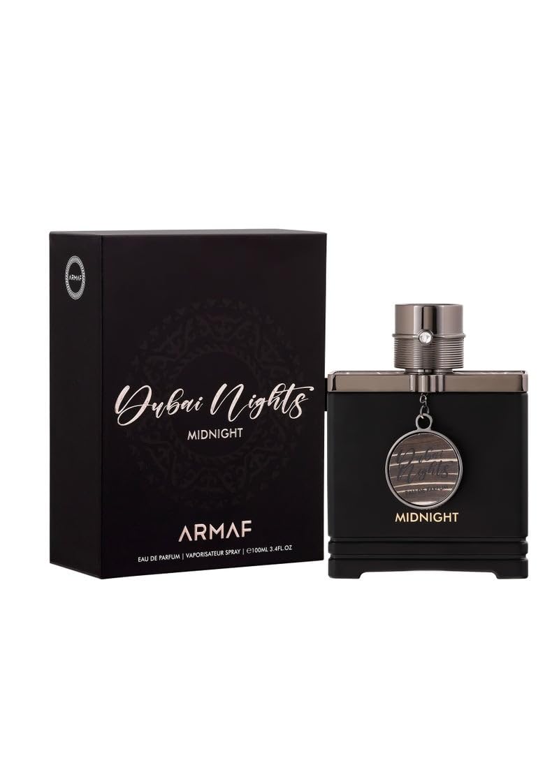 Armaf Dubai Nights Midnight for Men woody-notes close-up suggest a refined scent for night events