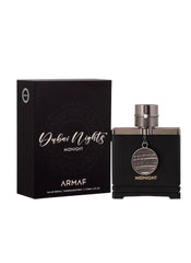 Armaf Dubai Nights Midnight for Men woody-notes close-up suggest a refined scent for night events