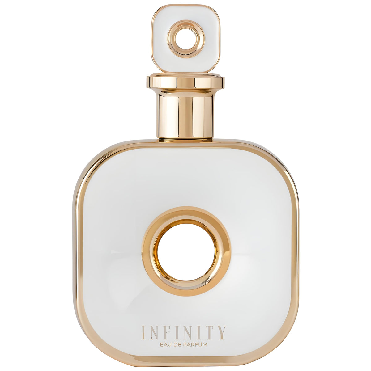 Armaf Infinity for Women bottle close-up highlights timeless elegance for daily confidence.