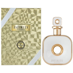 Armaf Infinity for Women top notes bottle view showing rose, pear, and lavender.