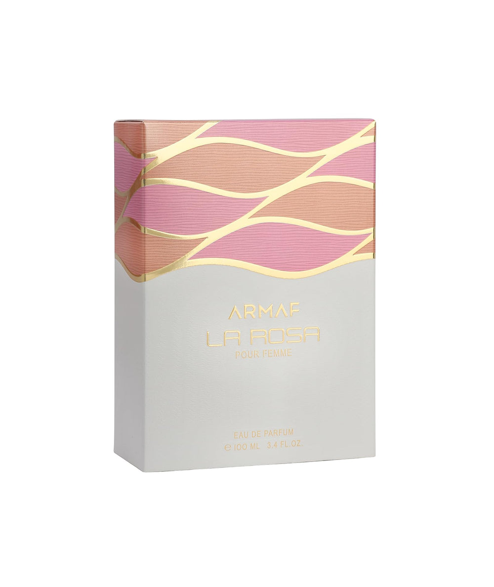 Armaf La Rosa Pour Femme floral-essence-burst highlights jasmine for romantic occasions.