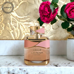 Armaf La Rosa Pour Femme fragrance swatch reveals the inviting bouquet.