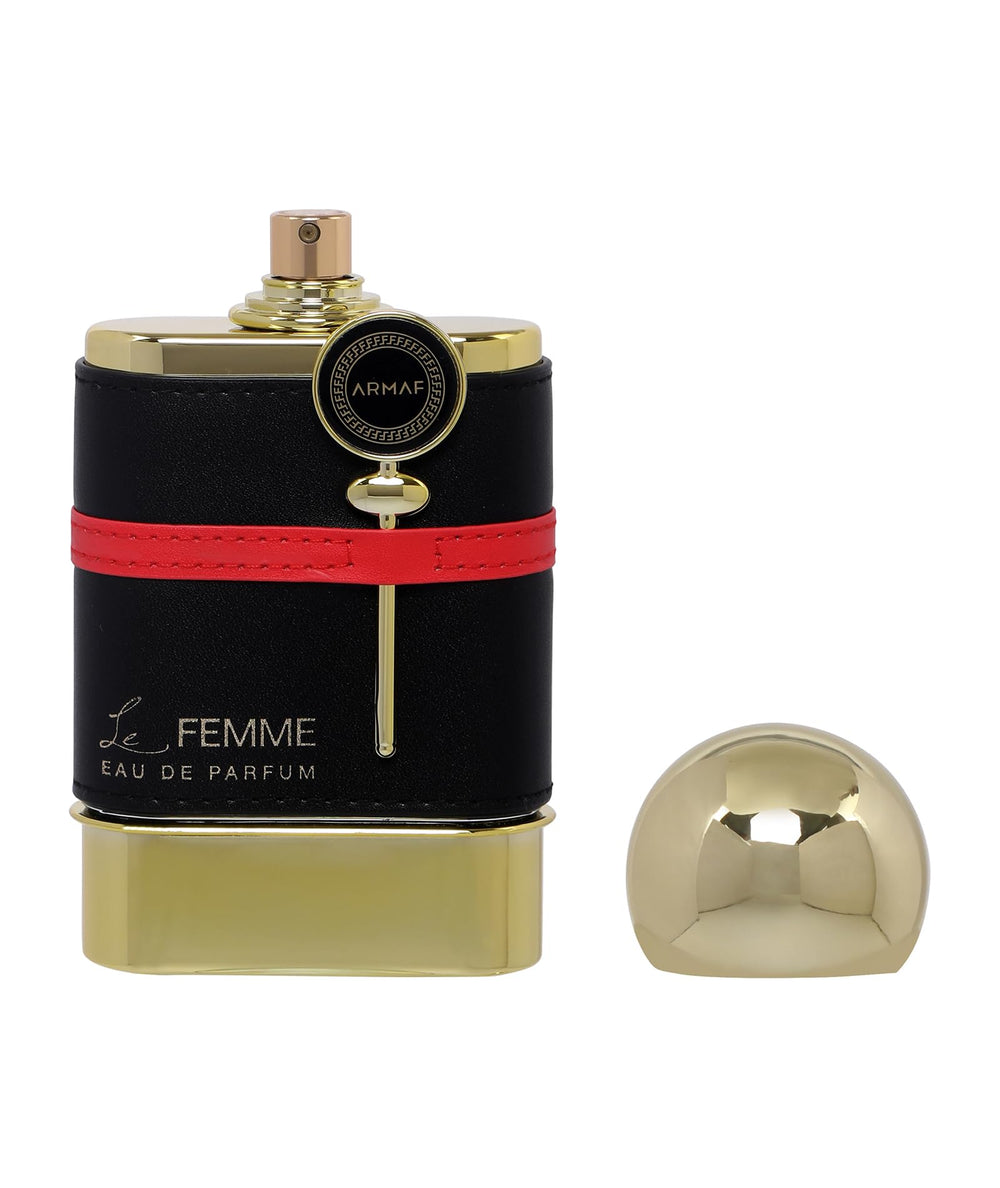 Armaf Le Femme box packaging displays brand heritage and elegant unboxing experience.