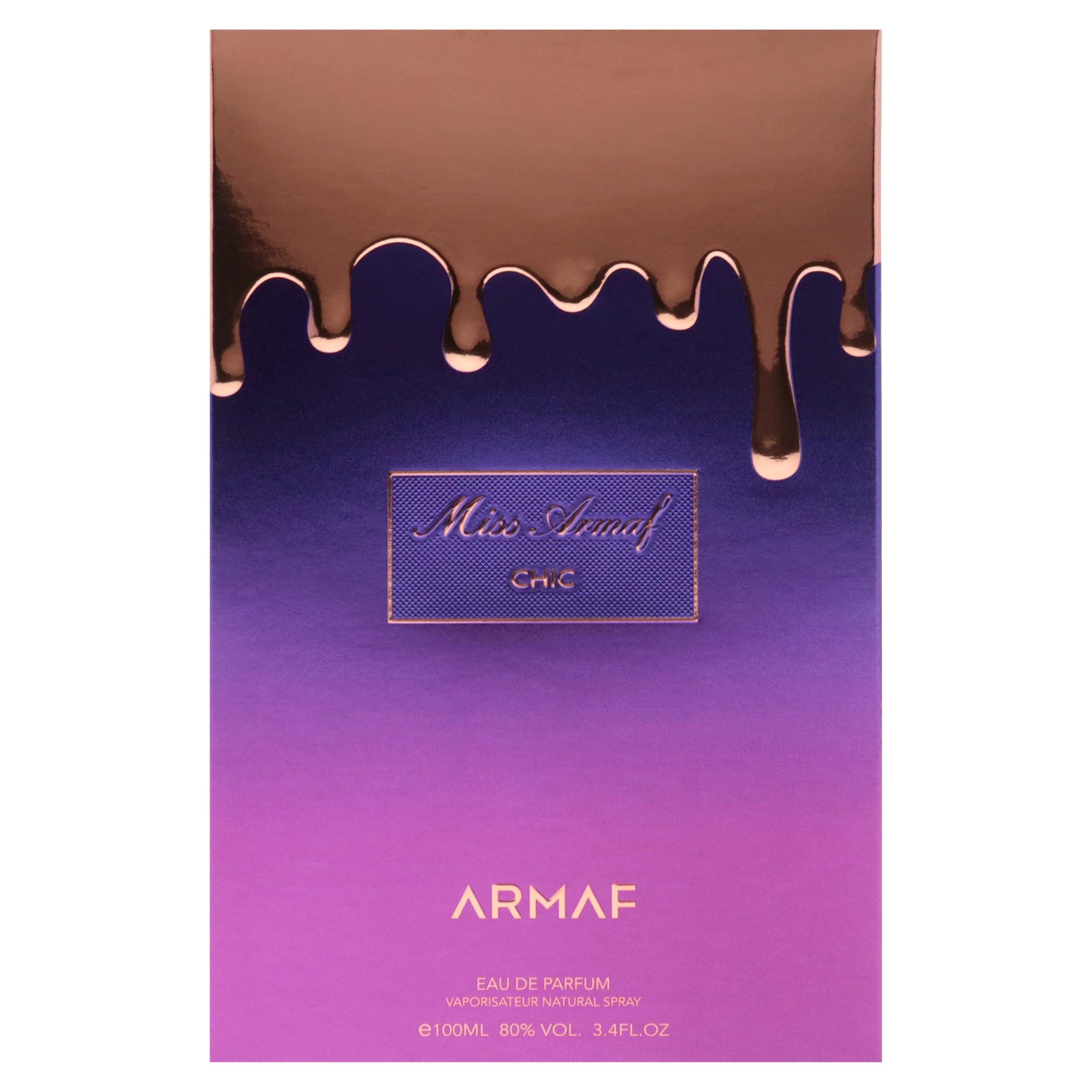 Miss Armaf Chic packaging closeup signaling luxury fragrance experience
