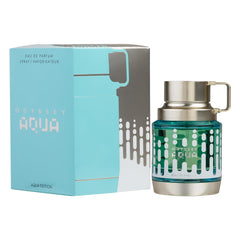 Armaf Odyssey Aqua Edition packaging box on display suggests gifting potential and longevity.