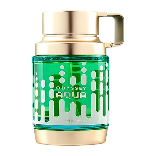 Armaf Odyssey Aqua EDP cap detail emphasizes premium packaging.