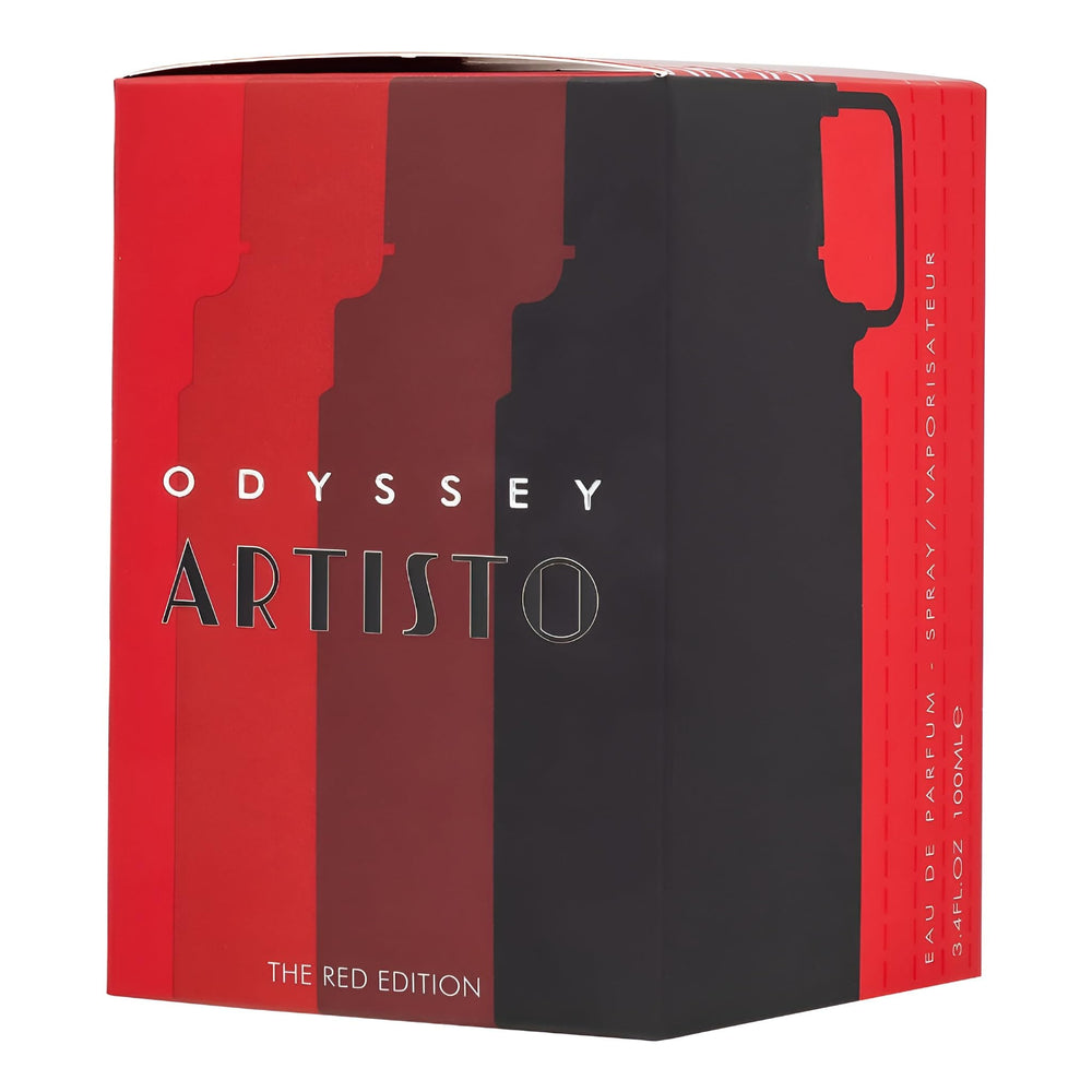 Armaf Odyssey Artisto Red packaging display shows modern luxury and gifting appeal