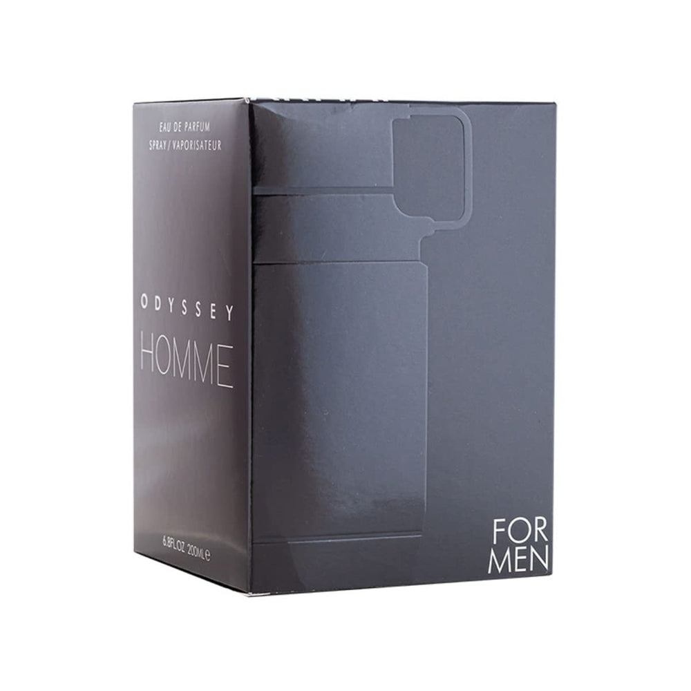 Armaf Odyssey Homme bottle back shows sleek design and lasting impression