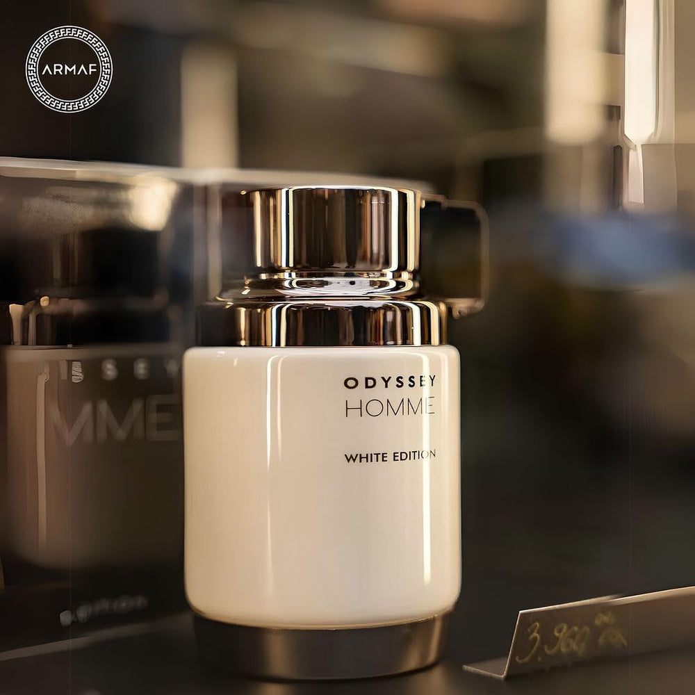 Armaf Odyssey Homme White Edition middle notes of violet leaf and sea notes add cooling freshness.