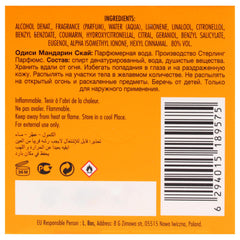 Armaf Odyssey Mandarin Sky close-up, citrus notes and premium detailing visible