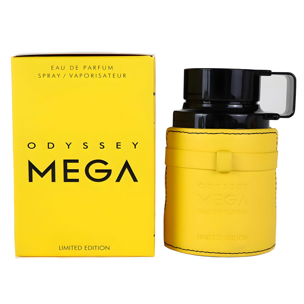 Armaf Odyssey Mega EDP spray-action demonstrating quick refresh for on-the-go wear.