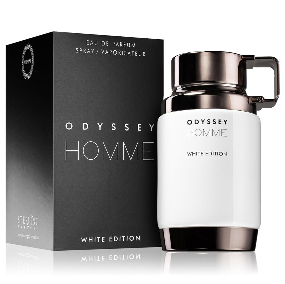 Armaf Odyssey White Edition bottle presents a sleek look for daily wear and evening outings.