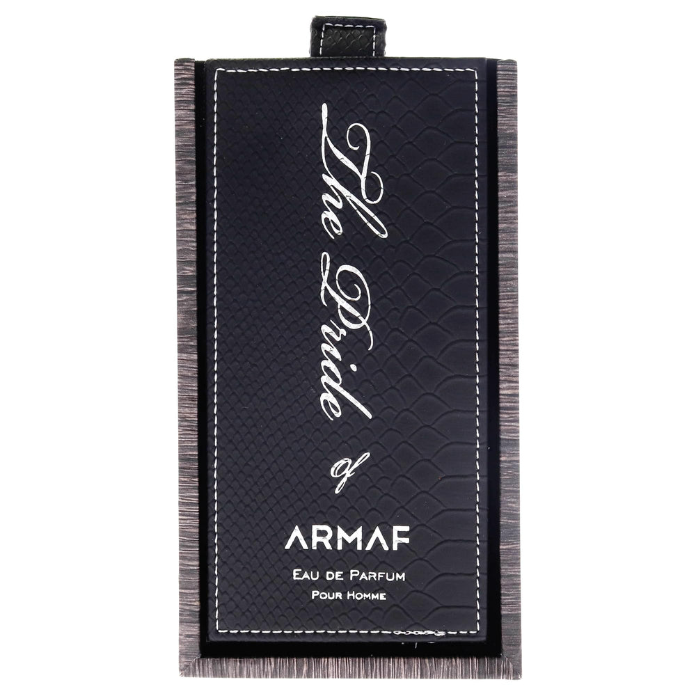 Armaf Pride lifestyle scene conveys confident, versatile scent for work or nights.