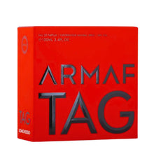 Armaf Tag Him Ummo Rosso Red bottle pump captured for a confident night-out spritz.