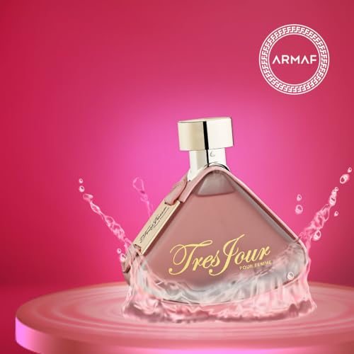 Armaf Tres Jour spray on wrist captures fresh citrus and green tea for daytime freshness.