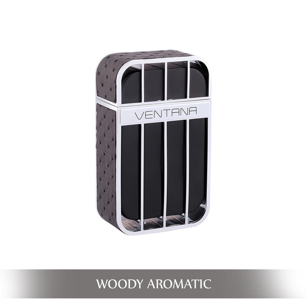 Armaf Ventana 3.4 oz EDP spray emphasizes longevity for all-day confidence.