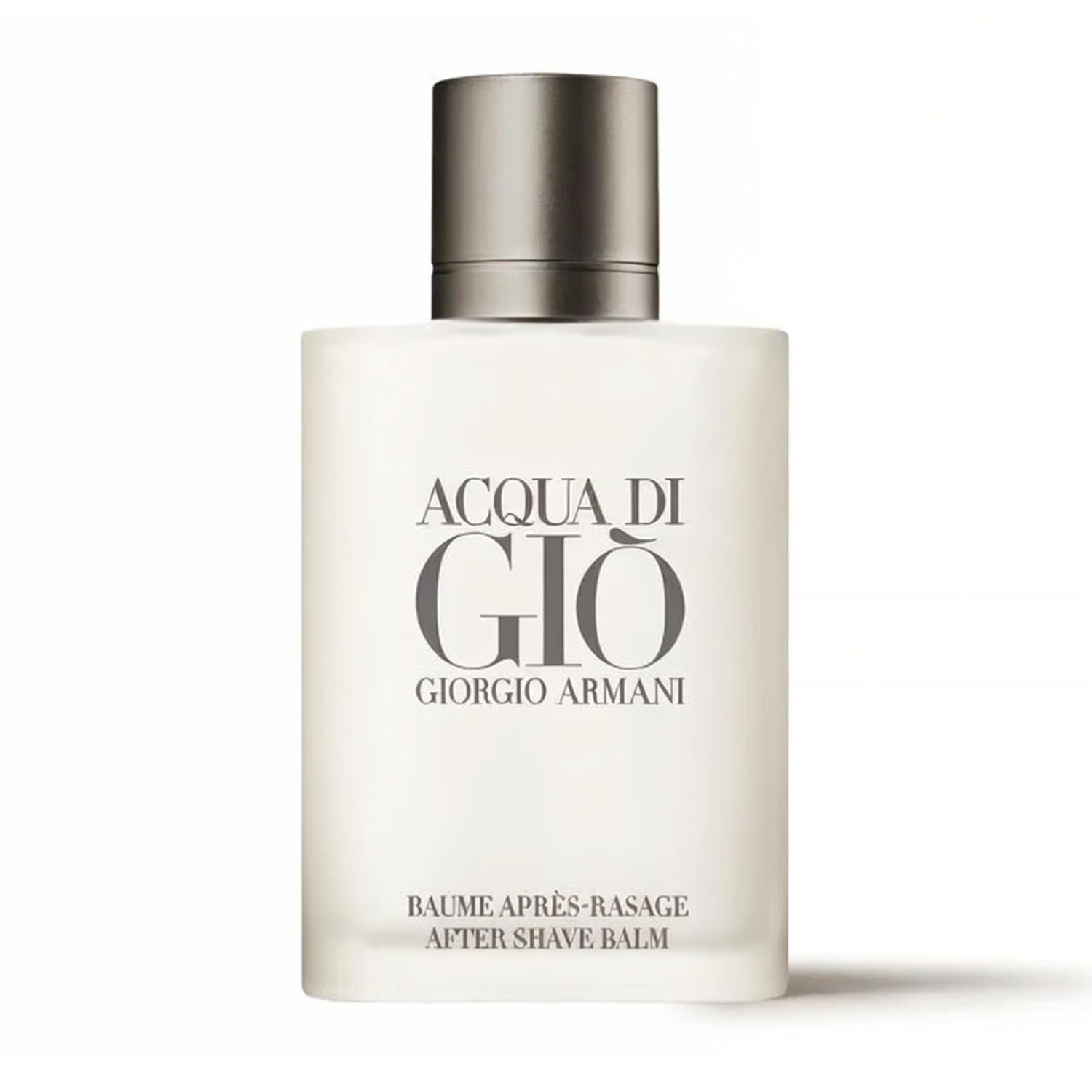 Armani Beauty Acqua di Gio After Shave Balm bottle for lasting marine-woody scent after shaving.