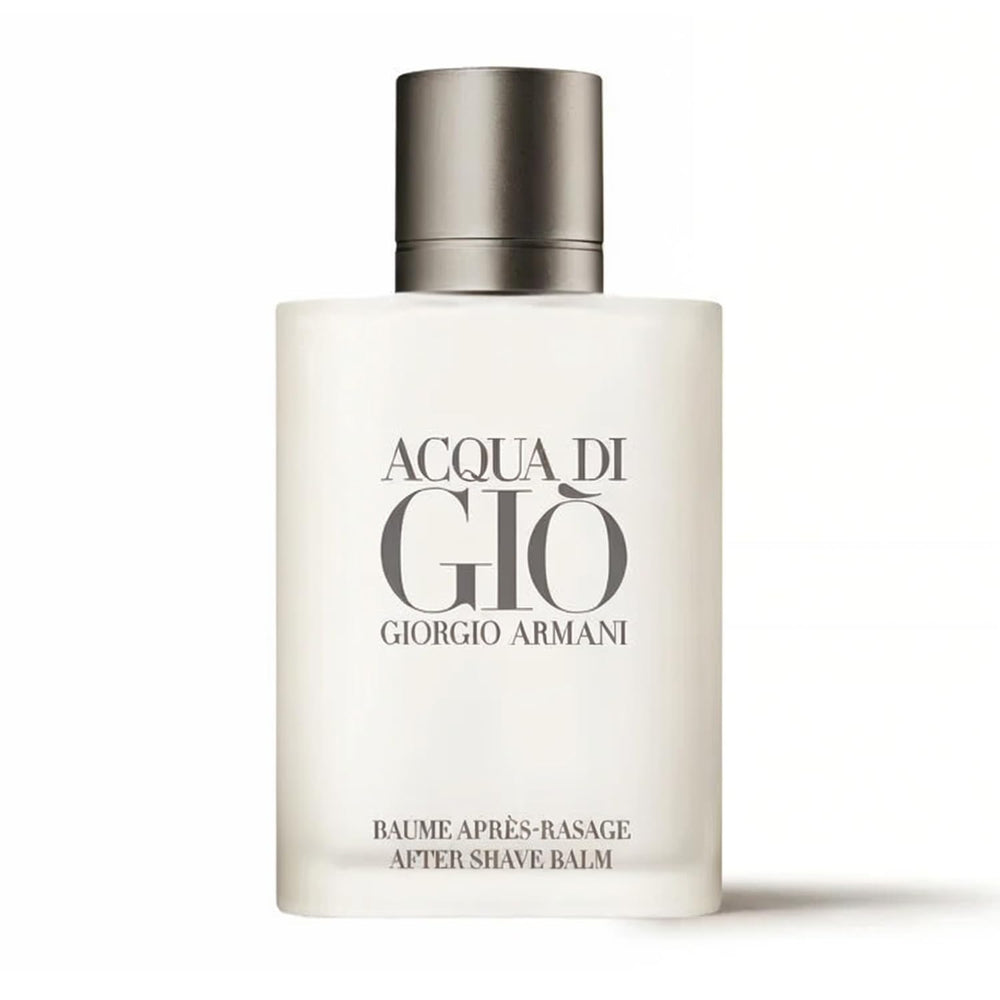 Armani Beauty Acqua di Gio After Shave Balm bottle for lasting marine-woody scent after shaving.