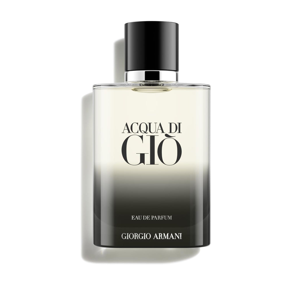 Armani Beauty Acqua di Giò bottle front showcases sea-inspired freshness for daily wear.