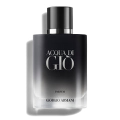 Armani Beauty Acqua di Giò Parfum bottle highlights fresh marine scent for daily wear.