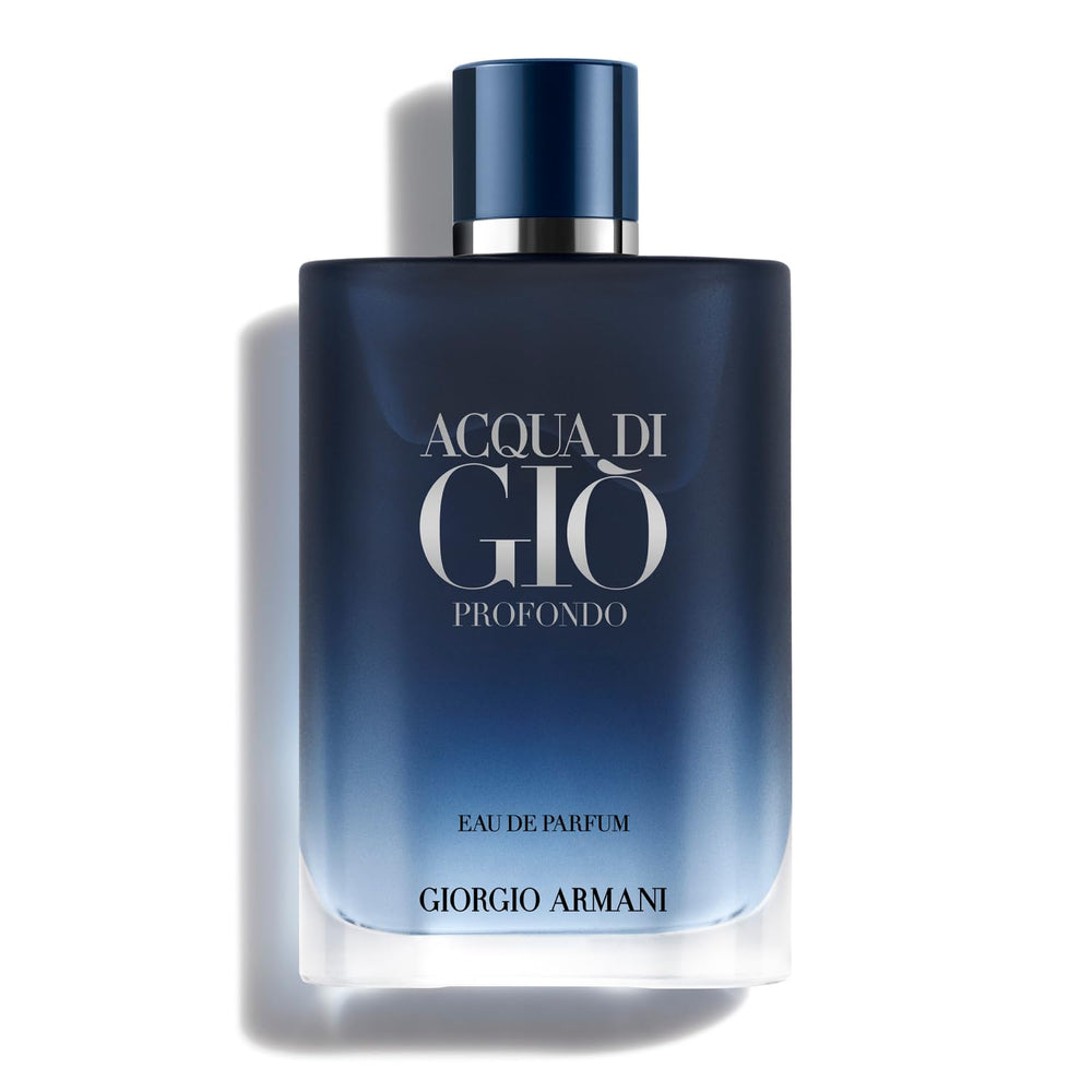 Armani Beauty Acqua di Gio Profondo bottle close-up for aquatic depth and lasting confidence.