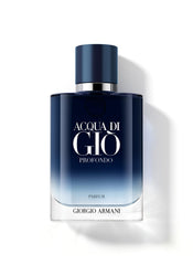 Armani Beauty Acqua di Giò Profondo bottle front evokes sea depth, ideal for impactful first impression.