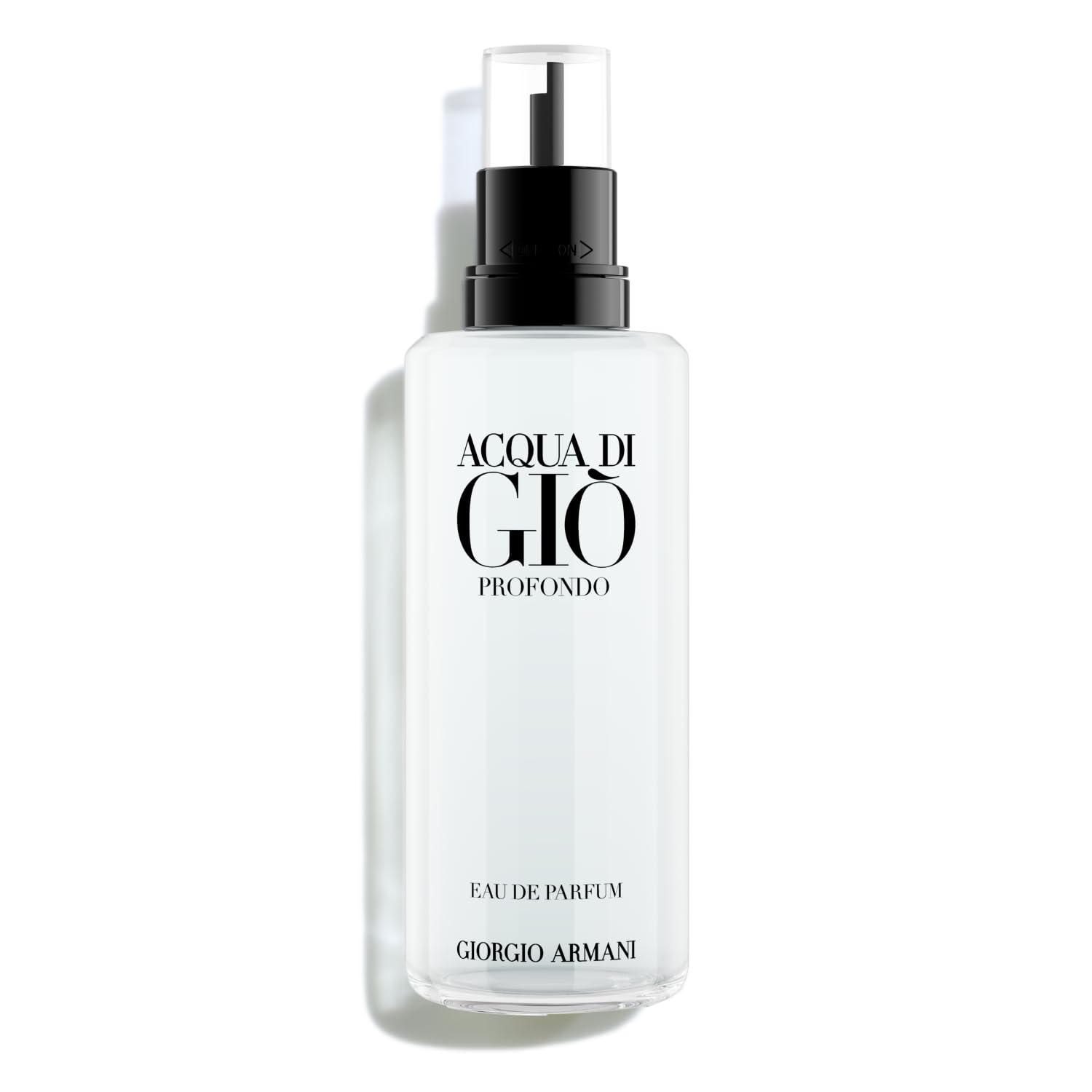 Armani Beauty Acqua di Giò Profondo EDP bottle closeup delivering marine freshness.