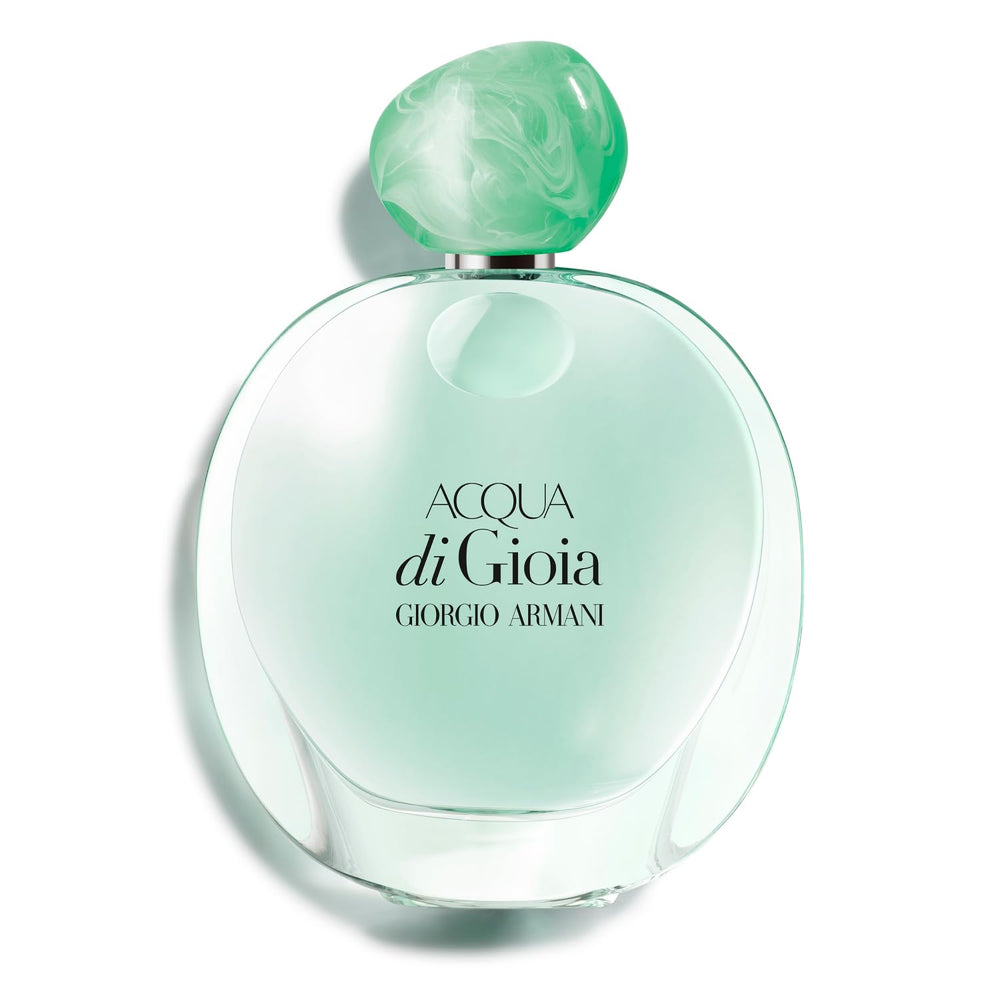 Armani Beauty Acqua di Gioia bottle front with fresh citrus for a radiant daily ritual.