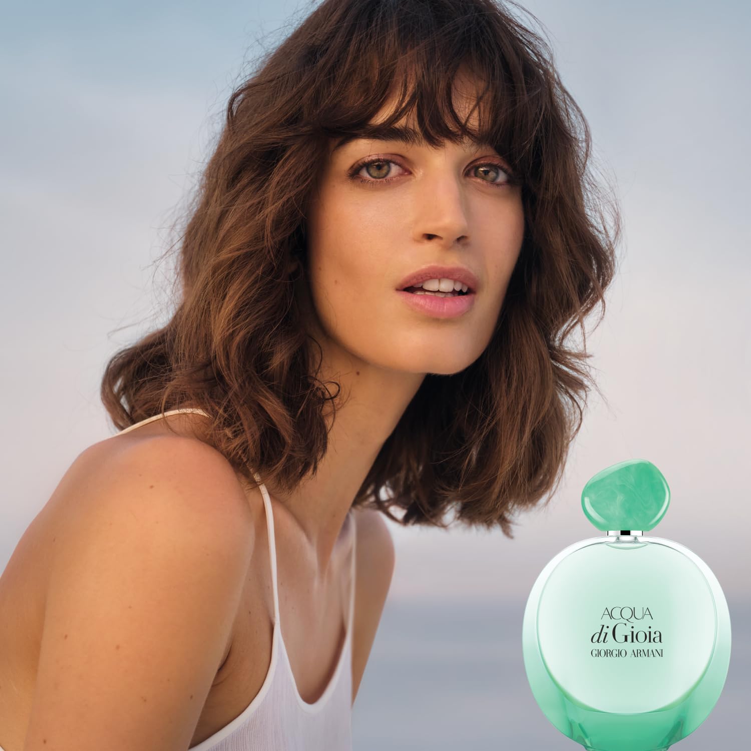 Armani Beauty Acqua Di Gioia Intense bottle-angle suggests a refined, long-lasting fragrance presence