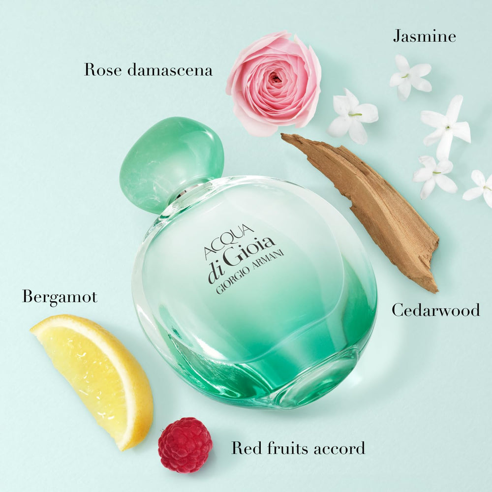 Armani Beauty Acqua Di Gioia Intense cap detail highlights premium design for elegant gifting