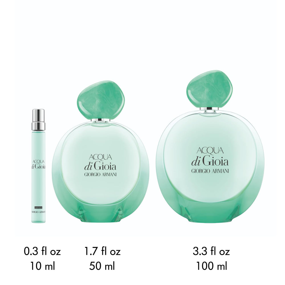 Armani Beauty Acqua Di Gioia Intense applying to pulse points for stronger projection.