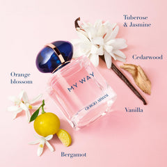 Armani Beauty My Way cap detail blue gold emphasizes elegant branding and luxurious unboxing