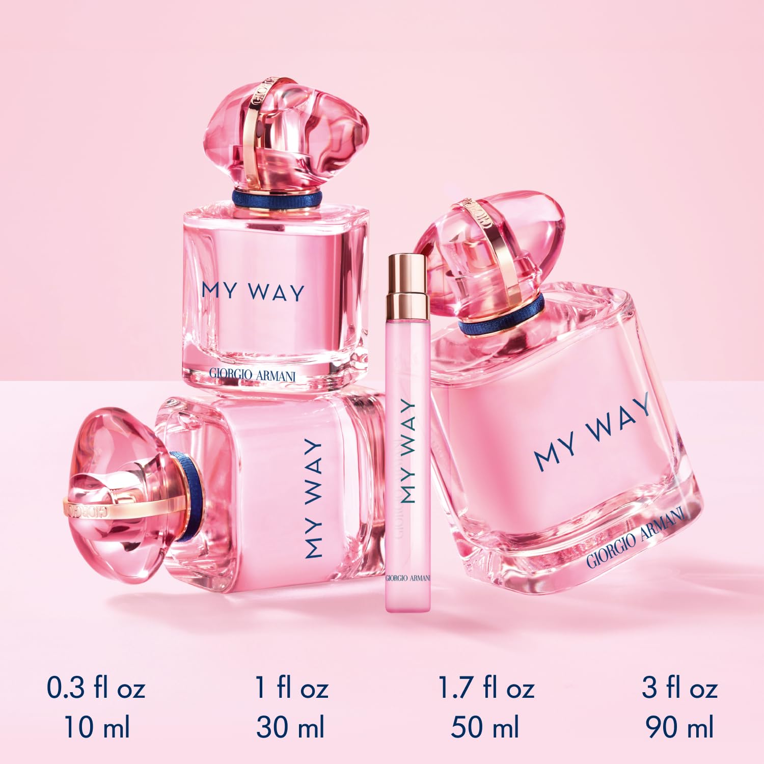 Armani Beauty My Way Nectar pink bottle close-up highlighting elegant packaging
