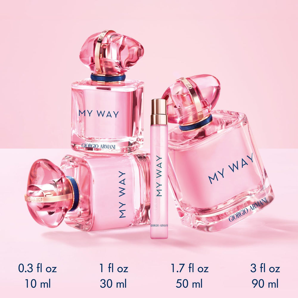 Armani Beauty My Way Nectar pink bottle close-up highlighting elegant packaging