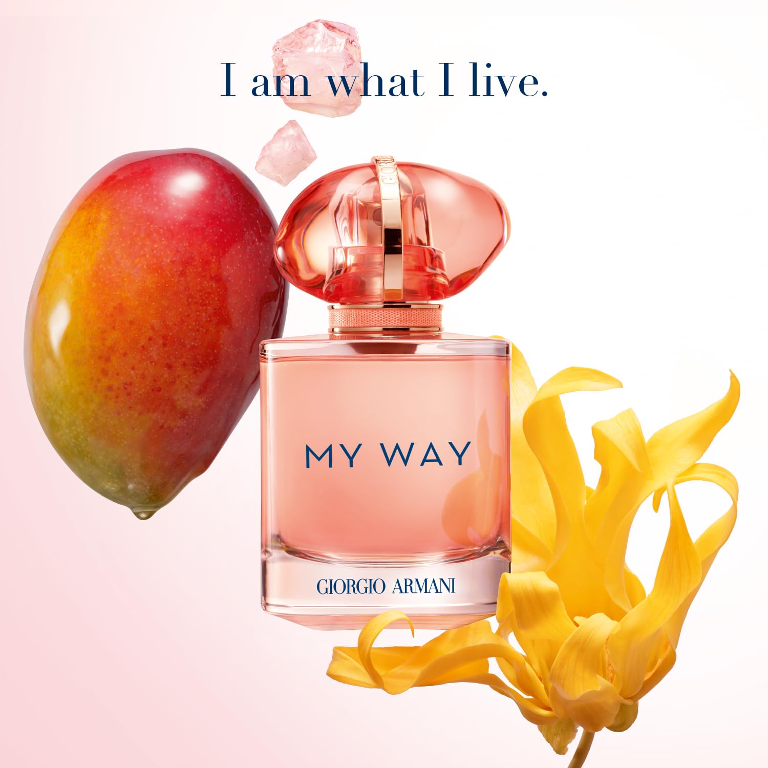 Armani Beauty My Way Ylang closeup of ylang flower signals signature floral energy.
