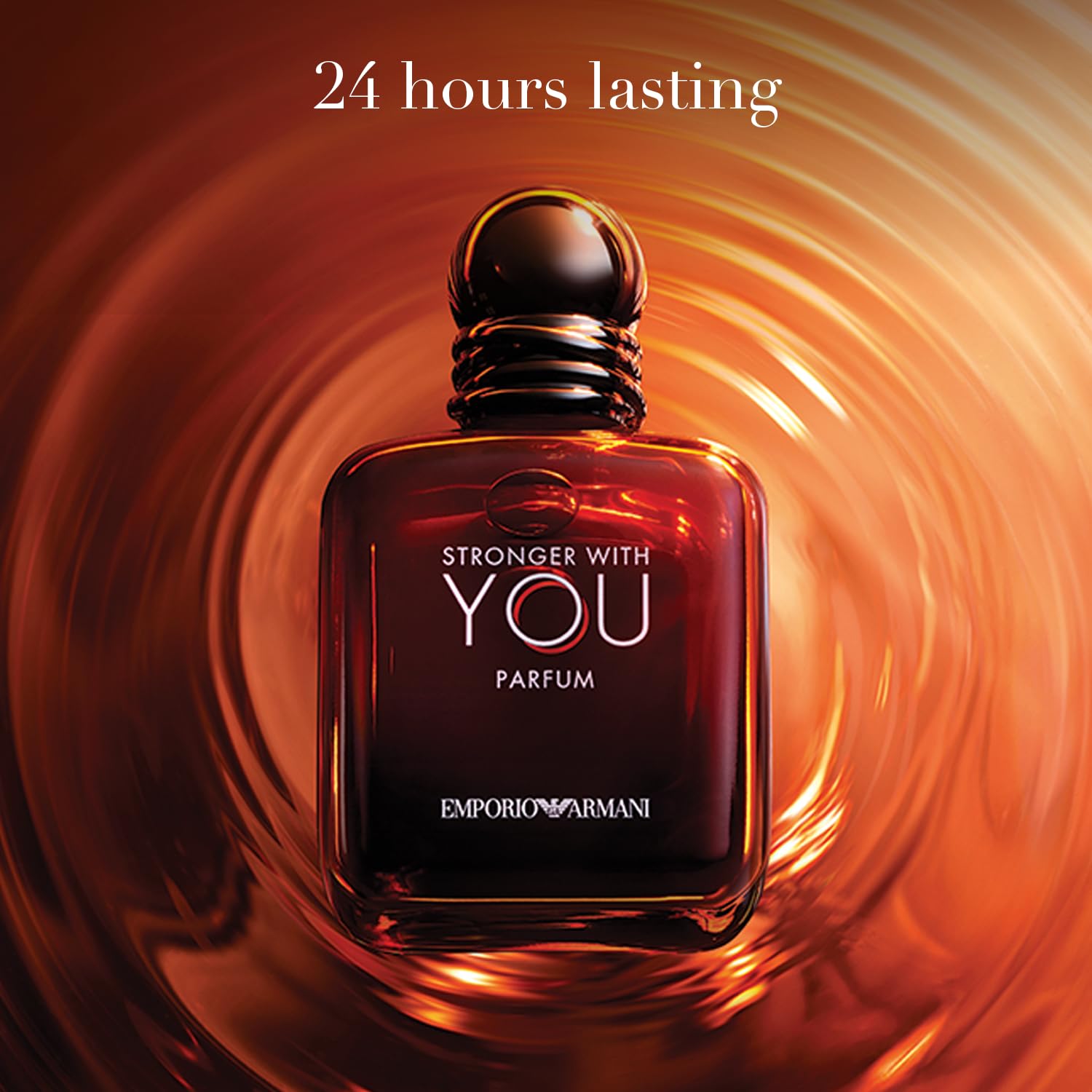 Armani Beauty Stronger With You glass bottle double-ring cap symbolizing unity