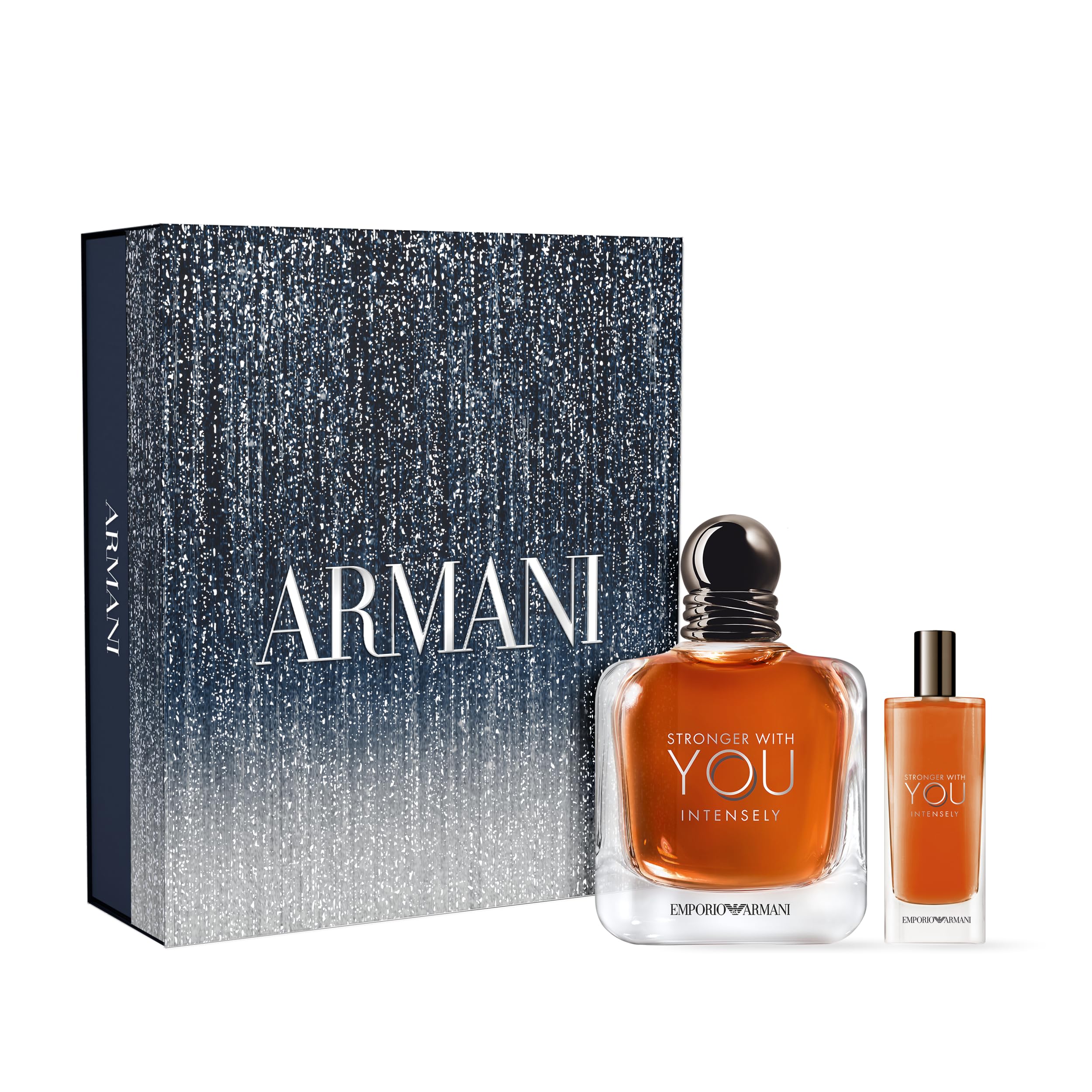 Armani Beauty Stronger With You Intensely full bottle front shows premium packaging and lasting impression.