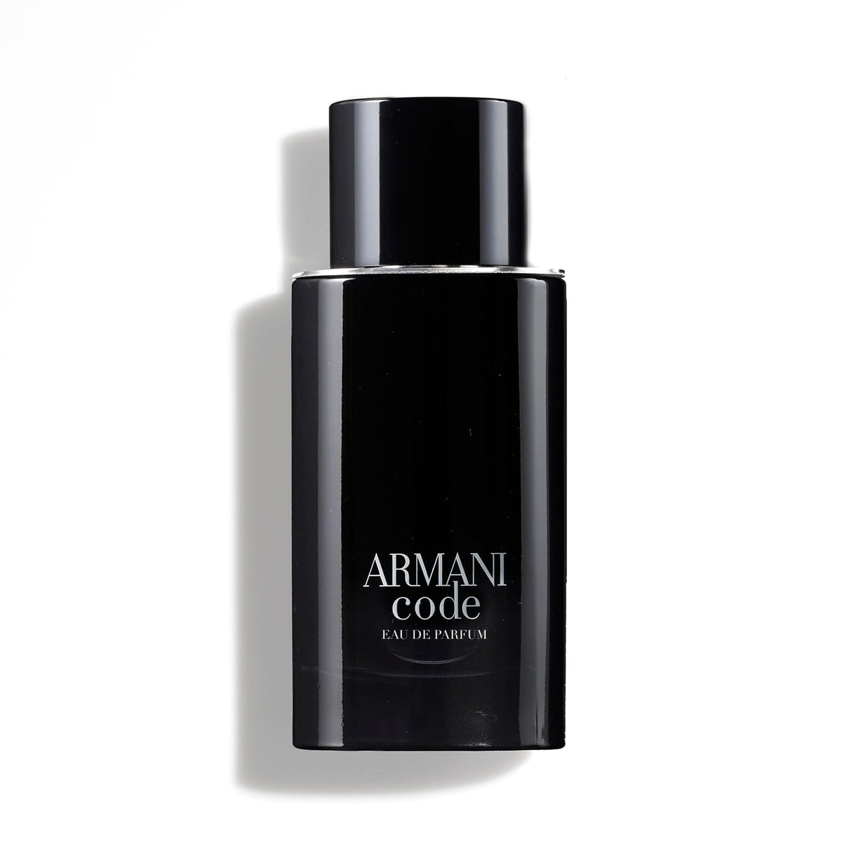 Armani Code EDP bottle with black-silver finish, premium masculine packaging for evenings.