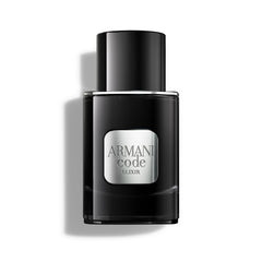Armani Code Elixir bottle close-up highlighting premium presentation for daily wear