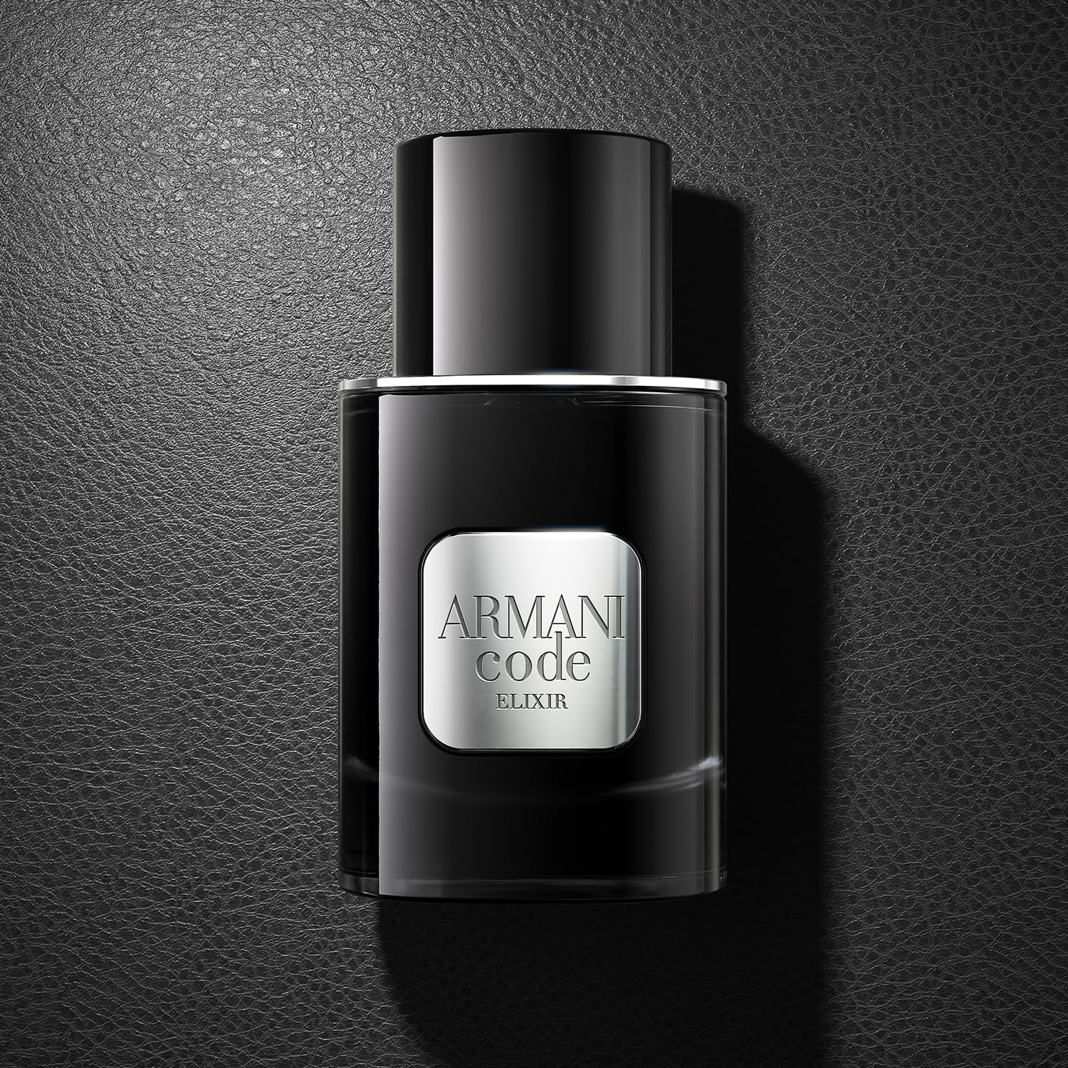Armani Code Elixir leather-textured packaging image hints at signature masculine warmth
