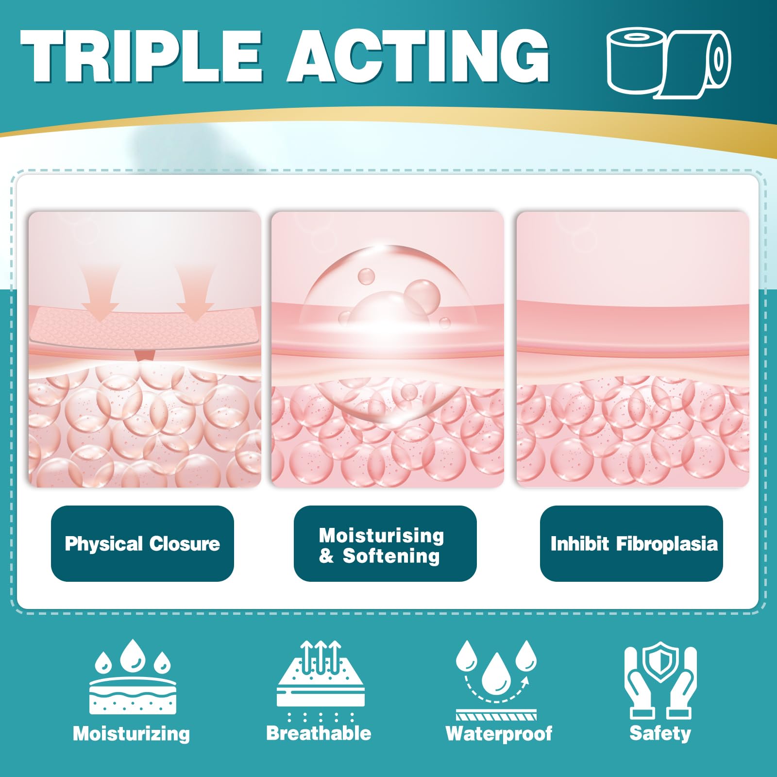 Arme silicone scar tape knee application shows flexible, breathable protection for joint scars.