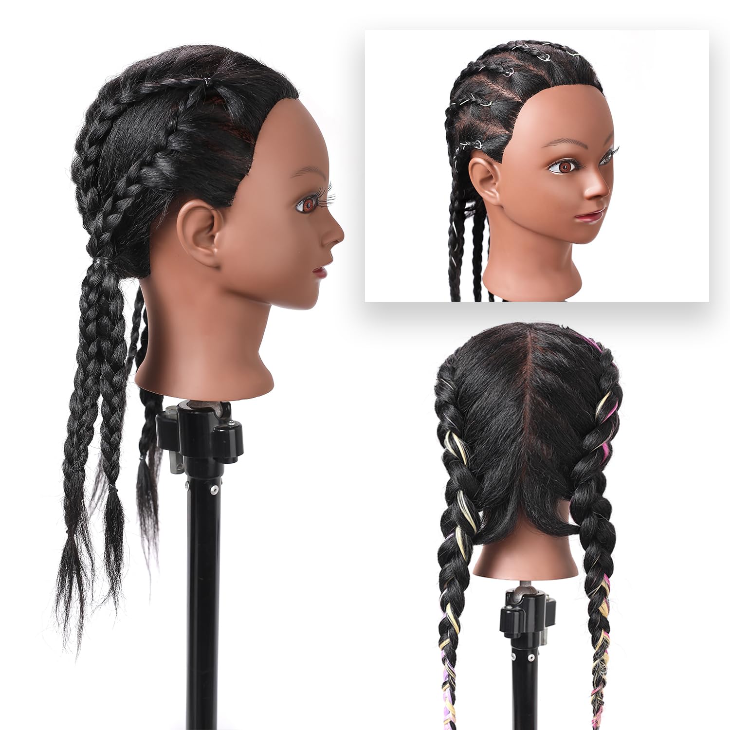 Armmu mannequin head includes clamp holder for stable workspace.