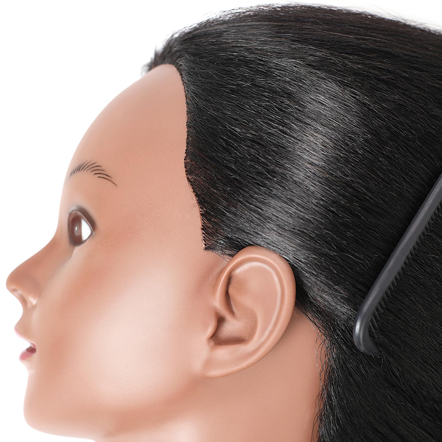 Armmu mannequin head for curling and straightening practice.
