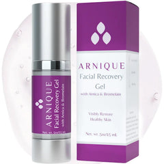 Arnique Arnica Gel Face closeup demonstrates soothing relief for delicate skin.